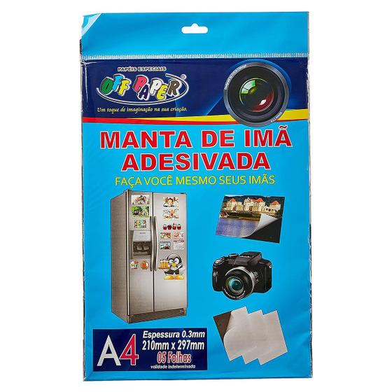 Imagem de Manta De Imã Adesivada Papel Magnética A4 Off Paper Preto