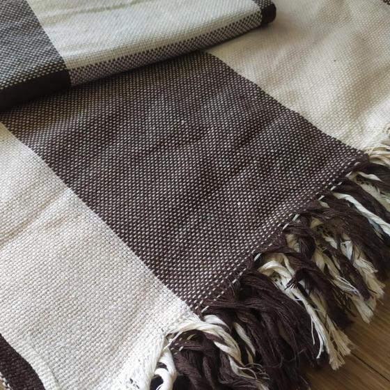 Manta De Sofá Grande Reversible A Cuadros | 180x260 Cm, 60% Algodón | Antideslizante, Con Borlas, Para Sofá De 3/4 Plazas