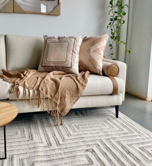 Imagem de manta de sofa para xale chale poltrona decorativa capuccino