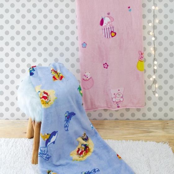 Imagem de manta dyuri para bebê menina carinho jolitex rosa