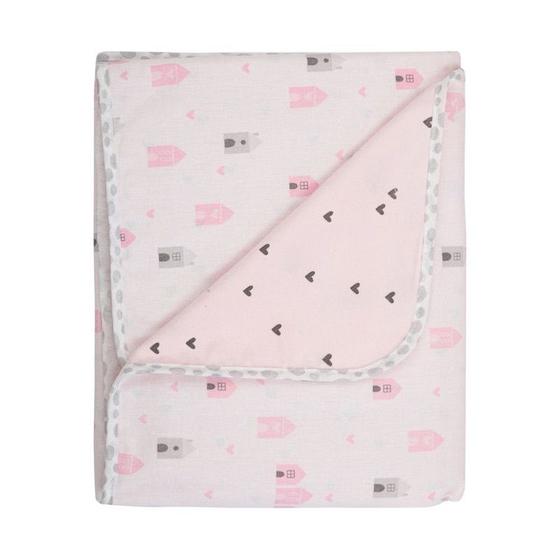 Imagem de Manta Flanelada Dupla Face Bebe 90cm X 75cm 100% Algodão Papi