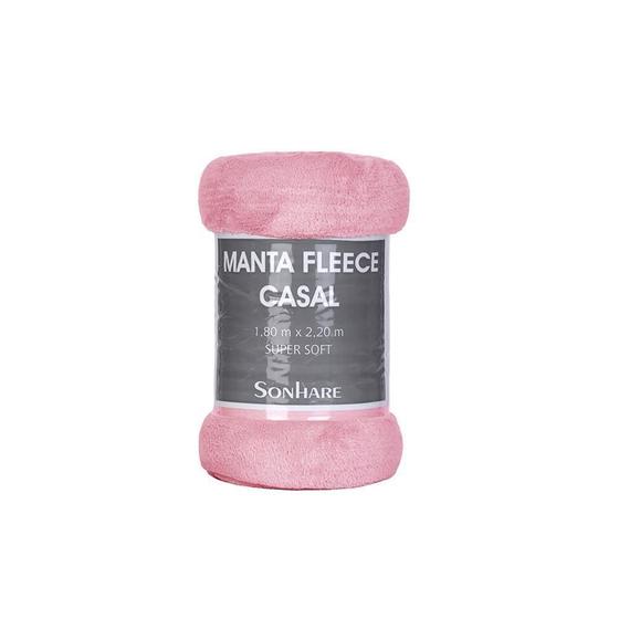 Imagem de Manta Fleece Casal Microfibra Lisa 200G Rosê Sultan