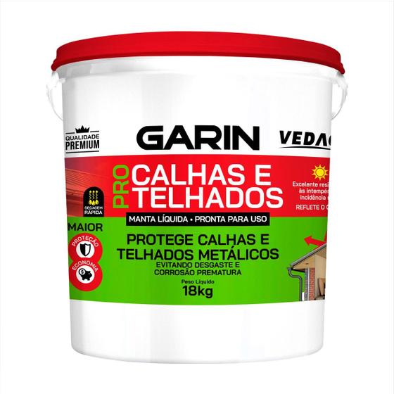 Imagem de Manta líquida Calhas e Telhados Pro metalica galvanizado premium - garin vedag 18kg