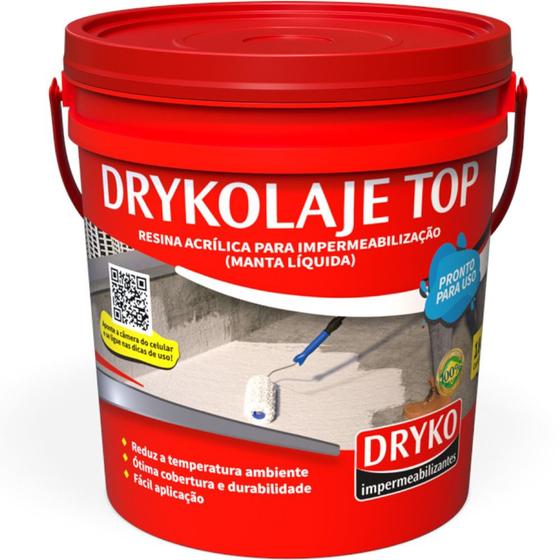 Imagem de Manta líquida impermeabilizante para lajes 18kg - DRYKOLAJE TOP - Dryko