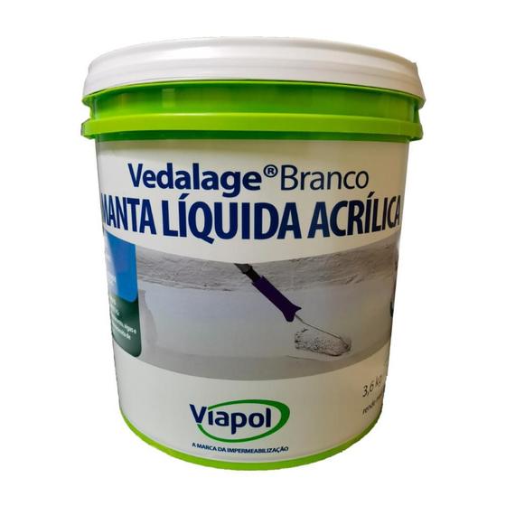 Imagem de Manta Líquida Vedalage Branco Impermeabilizante 3,6Kg Viapol