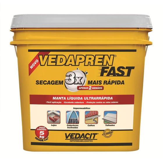 Manta Líquida Vedapren Fast Branco 5kg Menor preço em Manta Líquida Vedapren Fast Branco 5kg