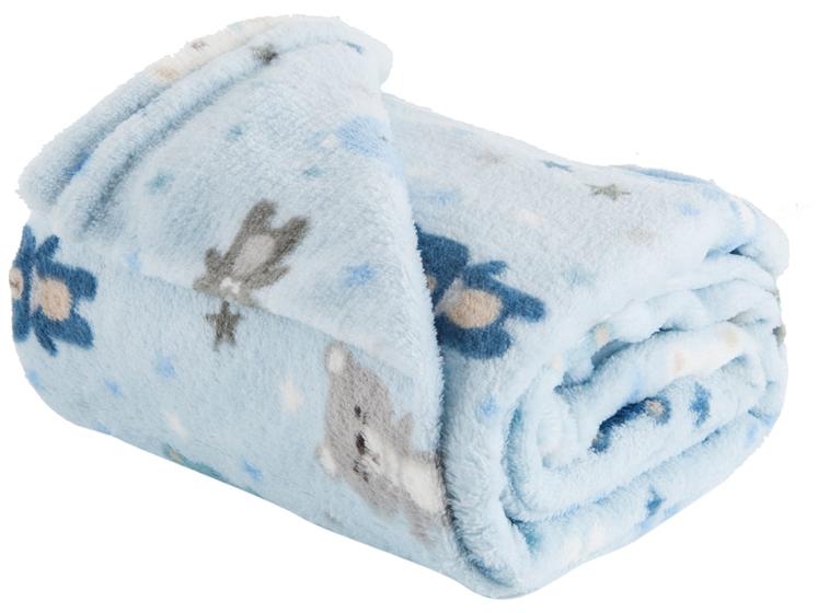 Imagem de Manta para Bebê Camesa Microfibra Ursinho Azul