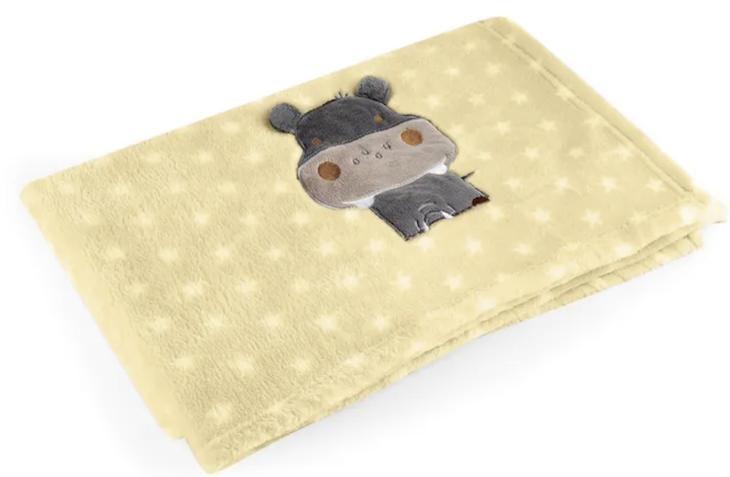 Imagem de Manta para Bebês Baby Pil Amarela Hipopótamo
