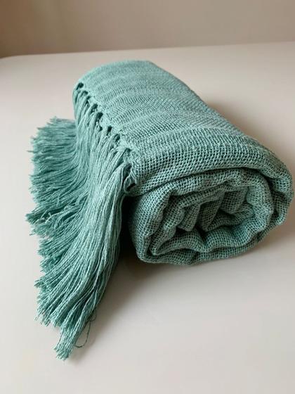 Manta Para Sofa E Poltronas Pistache Luxo 100% Algodão Tear Mineiro Artesanal Menor preço em Manta Para Sofa E Poltronas Pistache Luxo 100% Algodão Tear Mineiro Artesanal