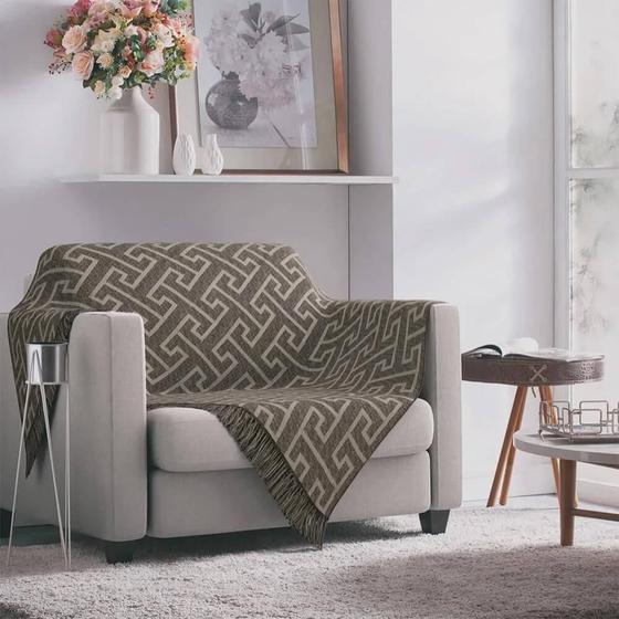 Imagem de Manta Para Sofá Jacquard Casablanca-Adomes Geometrico Castor