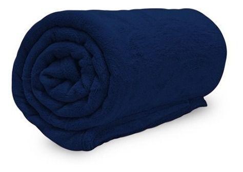 Imagem de Manta Queen Soft Cobertor Microfibra Casal Azul Marinho