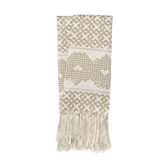 Manta Rústica para Sofá Celta Bege e Branco Menor preço em Manta Rústica para Sofá Celta Bege e Branco