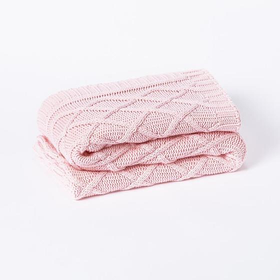 Imagem de Manta Sofa Cama Casal Tricot Paris Rosa