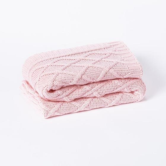 Imagem de Manta Sofa Cama Solteiro Tricot Paris Rosa