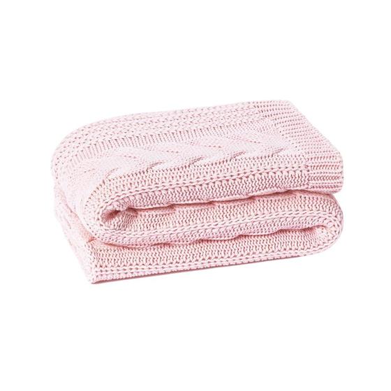 Imagem de Manta Sofa Cama Solteiro Tricot Viena Rosa