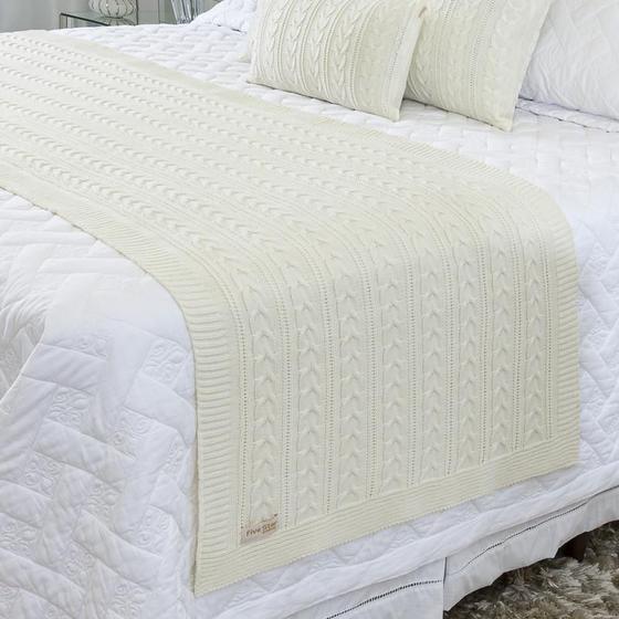 Imagem de Manta Sofa Sala Cama Queen Tricot Berlim Off