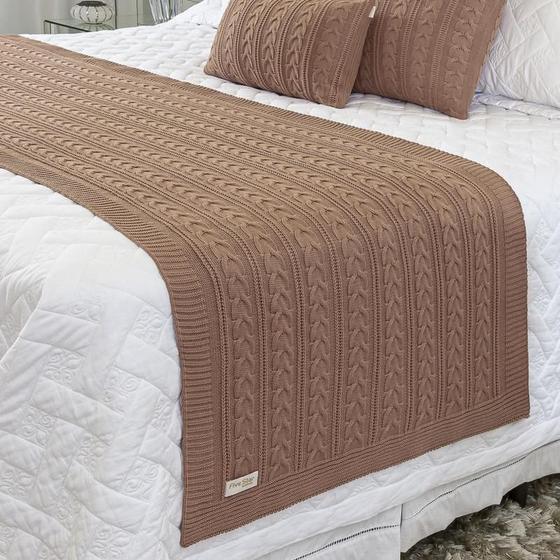 Imagem de Manta Sofa Sala Cama Solteiro Tricot Berlim Cobre