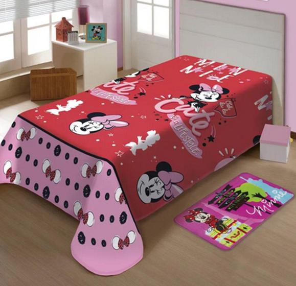 Imagem de Manta Soft Microfibra Jolitex Disney Minnie Mouse Team