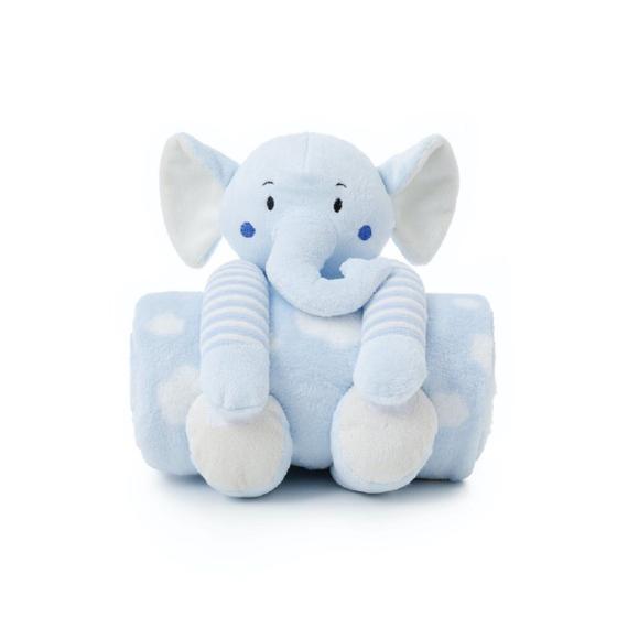 Imagem de Manta Soft Pelúcia Elefante, Ursinho Cobertor Anti-alérgico De Bebê Macia Menino Menina