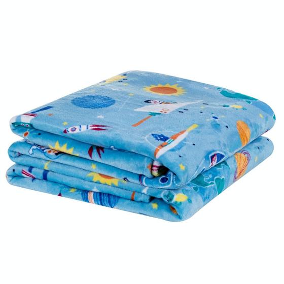 Imagem de Manta Solteiro Infantil Bouti Kids Flannel Microfibra 1 Peça - Astronauta