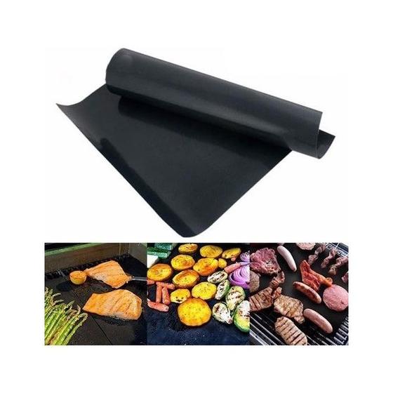 Imagem de Manta Teflon Grill Tapete de Churrasqueira Preta 40Cm