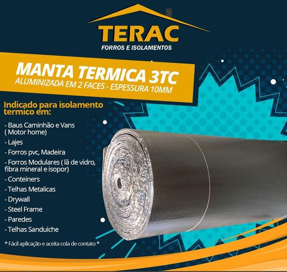 Manta Térmica 3TC esp. 10mm - 8 x 1,25m ( Rolo) + Fita Aluminizada Menor preço em Manta Térmica 3TC esp. 10mm - 8 x 1,25m ( Rolo) + Fita Aluminizada