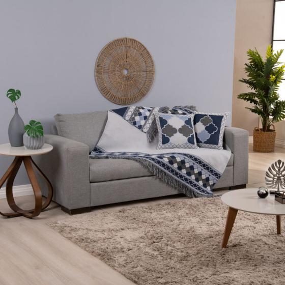 Imagem de Manta Xale Protetor para Sofa Cama Grécia Jaquard Dupla Face 03 Pçs