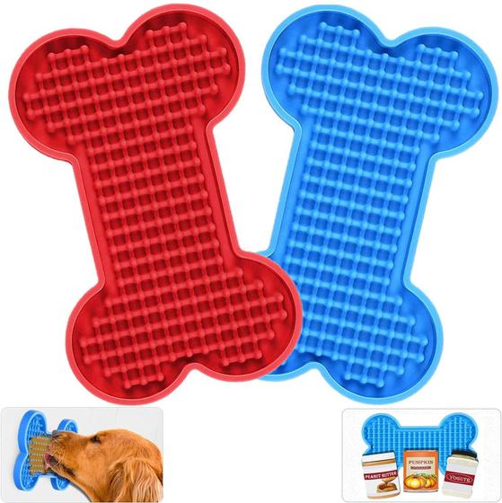 Imagem de Manteiga de amendoim Lick Mat Petbank para cães, pacote com 2 pacotes de silicone