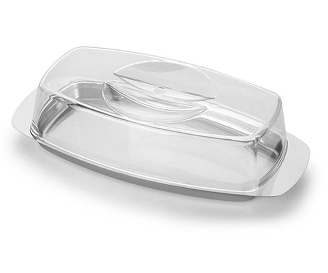 Imagem de Manteigueira Pop Inox Retangular Com Tampa Transparente Casa