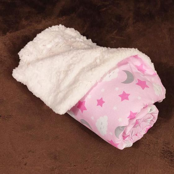 Imagem de Mantinha Bebê com Sherpa Antialérgico Cobertor Soft Frio Inverno  - Mãe e Filho Enxovais