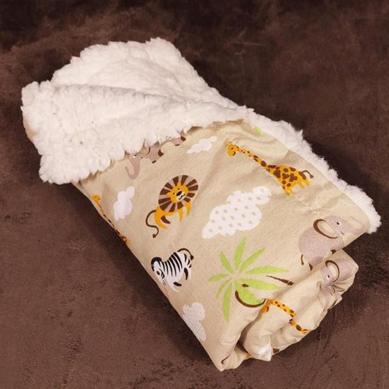 Imagem de Mantinha Bebê com Sherpa Antialérgico Cobertor Soft Frio Inverno  - Mãe e Filho Enxovais