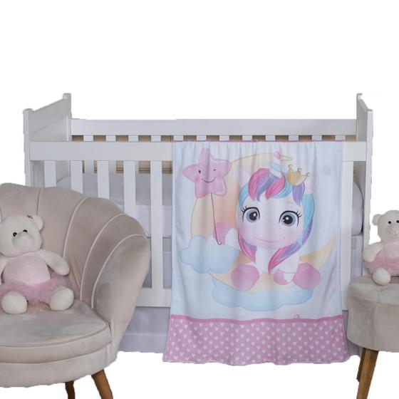 Imagem de Mantinha Cobertor Bebê Estampado Soft Menina Menino