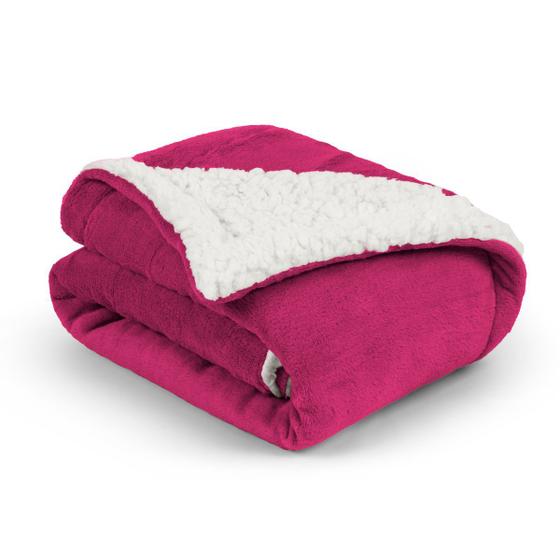 Imagem de Mantinha De Berço Fleece Sherpa Para Bebê Super Qualidade Pink