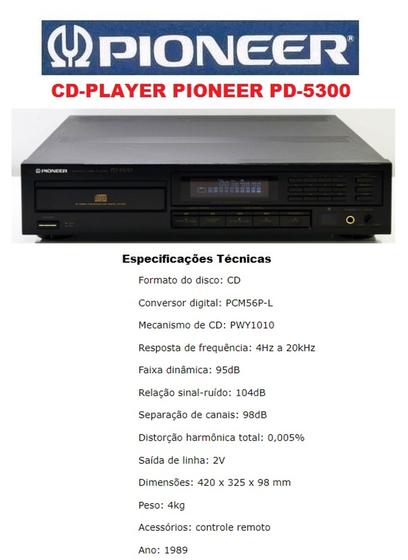 MANUAL , CATÁLOGO: CD-PLAYER PIONEER PD-5300 NOVO OKm P/ COLECIONADORES PRONTA ENTREGA. Menor preço em MANUAL , CATÁLOGO: CD-PLAYER PIONEER PD-5300 NOVO OKm P/ COLECIONADORES PRONTA ENTREGA.