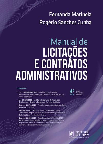 Imagem de Manual De Licitações E Contratos Administrativos - 4ª Edição 2024 Juspodivm