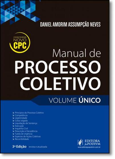 Imagem de Manual de Processo Coletivo - Volume Único - JUSPODIVM