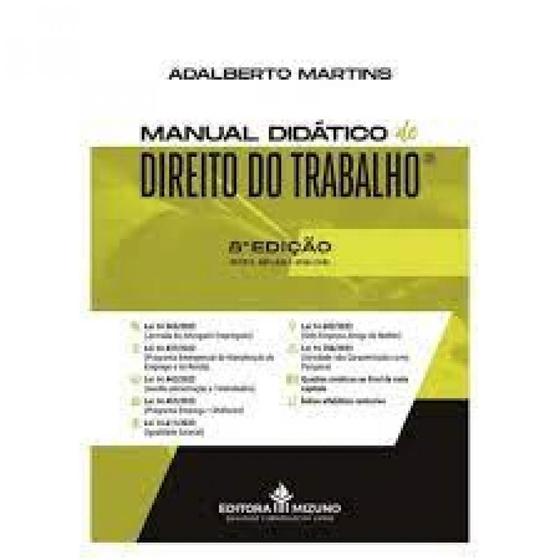 Imagem de Manual Didático de Direito do Trabalho - JH MIZUNO