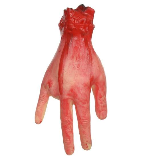 Imagem de Mao dilacerada com sangue sem dedo terror halloween 22cm