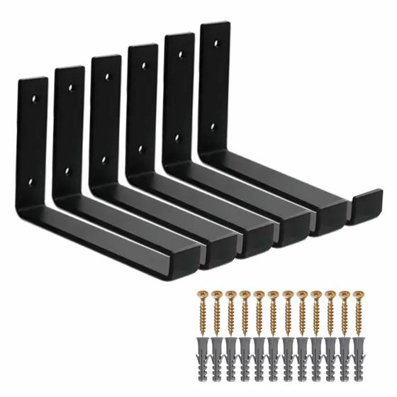 Imagem de Mão Francesa 20cm Suporte Invertido Para Prateleira 6 Peças