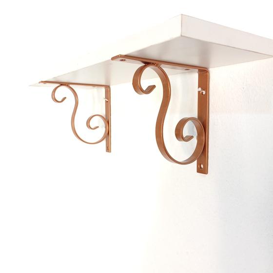 Mão Francesa de Ferro Reforçada 20x20 Rose Gold Menor preço em Mão Francesa de Ferro Reforçada 20x20 Rose Gold