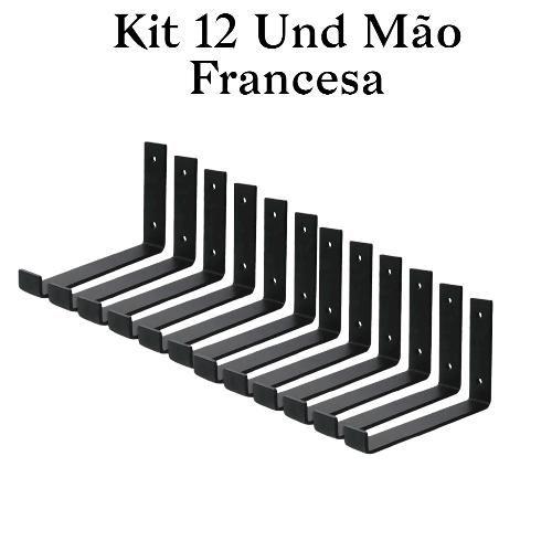 Mão Francesa Invertida 21cm Ferro Industrial Suporte Kit 12 peças Medcombo Menor preço em Mão Francesa Invertida 21cm Ferro Industrial Suporte Kit 12 peças Medcombo