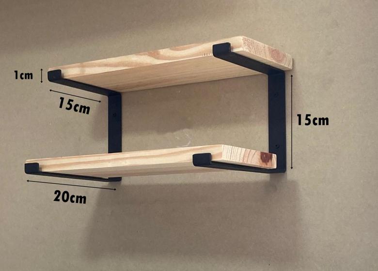 Imagem de Mão Francesa Invertida Dupla 15cm E 20cm Kit Com 2pçs