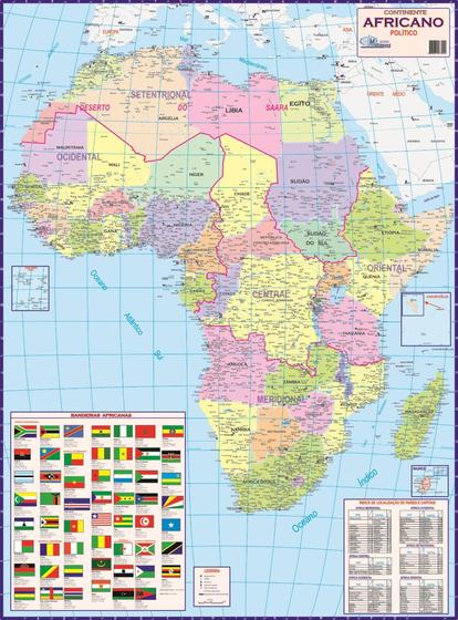 Imagem de Mapa Africa Africano Continente Geografico Politico Escolar