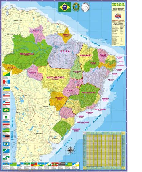 Imagem de Mapa Brasil Político c/ suporte