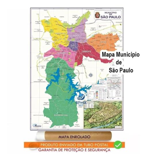 Imagem de Mapa Cidade Municipio De São Paulo Gigante Enrolado