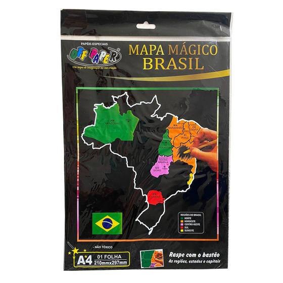 Imagem de Mapa do Brasil Mágico de Raspar com Bastão
