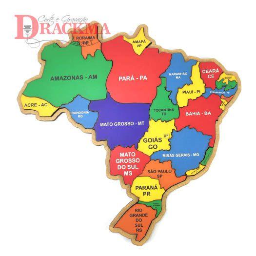 Imagem de Mapa do Brasil Quebra-Cabeça, Brinquedo Educativo