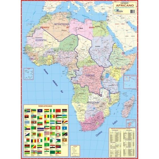Imagem de Mapa do continente africano político - gigante : largura 117 cm x altura 89 cm