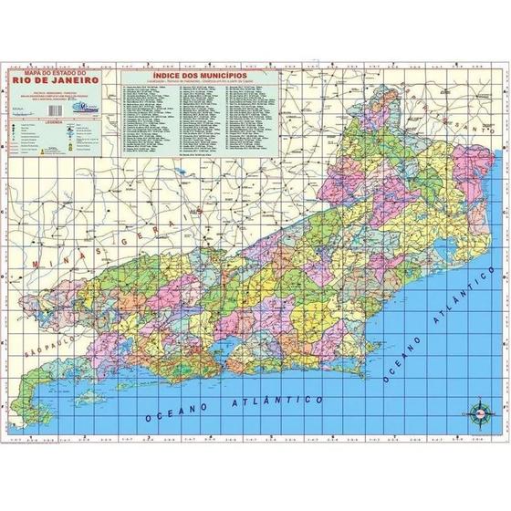 Mapa Do Estado Do Rio De Janeiro 1x90 Cm Dobrado Multimapas Mapas E Atlas Magazine Luiza