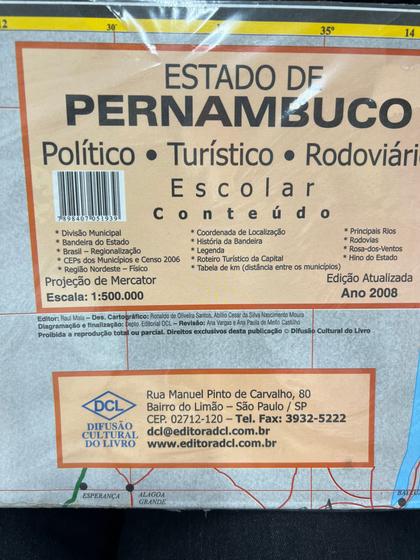 Imagem de Mapa Estado de Pernambuco-político-turístico-rodoviário.